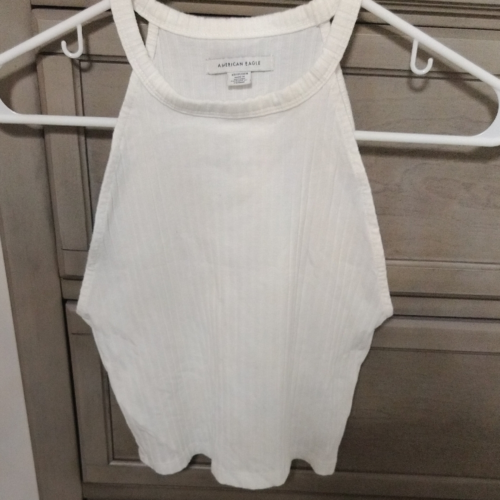 American Eagle Outfitters Women's White Tank Top